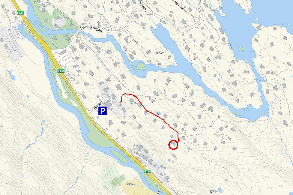 Map of path to cabin